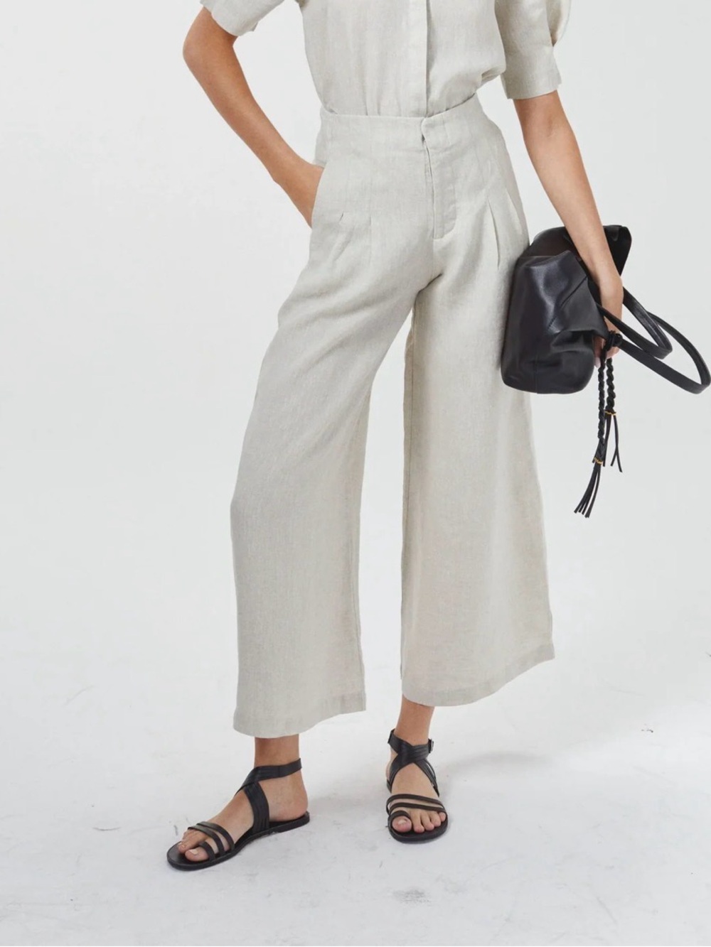 Lanhtropy | CULOTTE LINEN PANTS - NATURAL